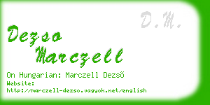 dezso marczell business card